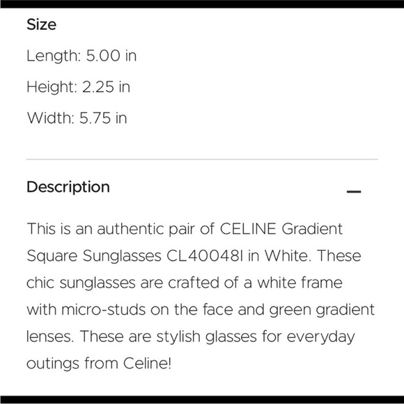 CELINEoff white frame gradient lens square sunglasses - Picture 6 of 11